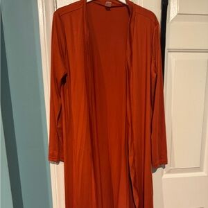 Rust Orange Long Sleeve Duster Cardigan